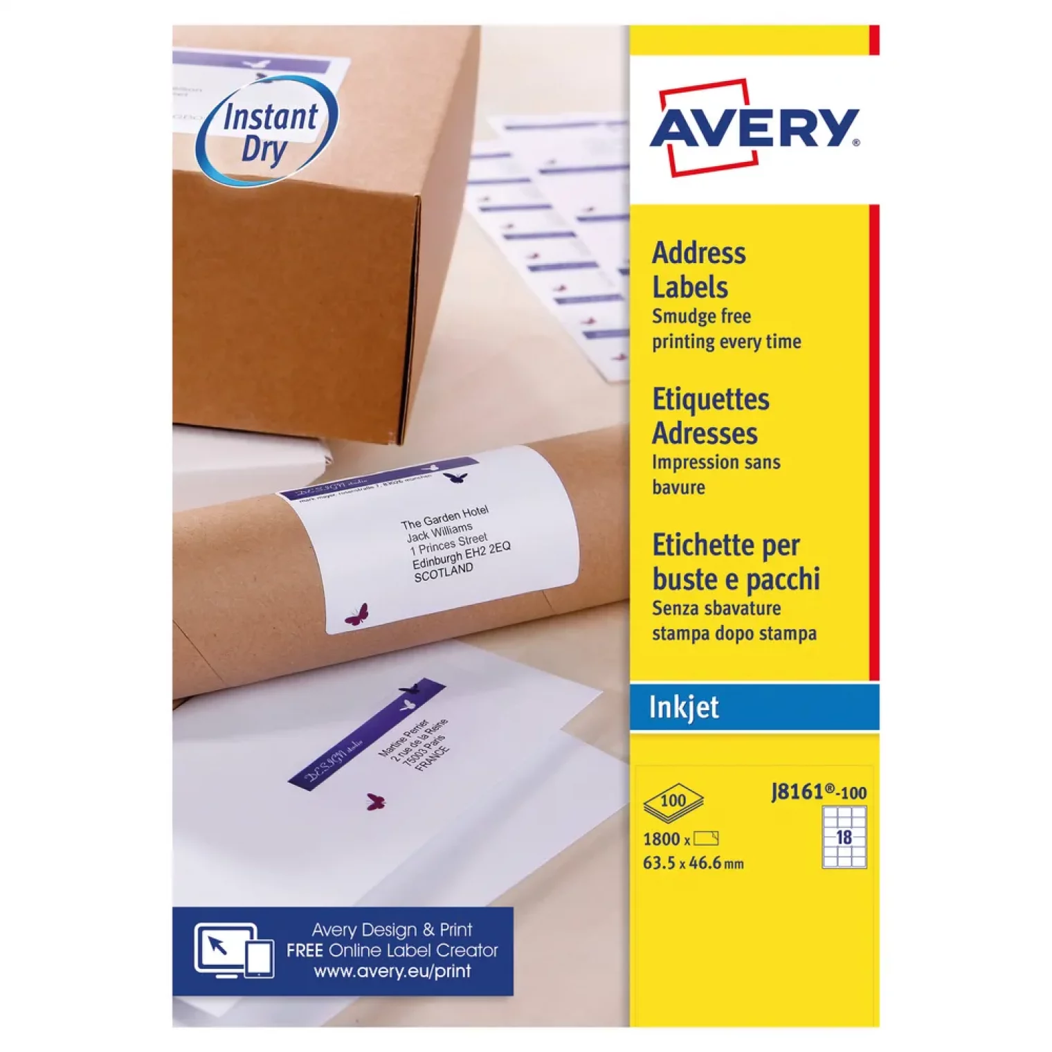 Avery Labels 18 Sheet