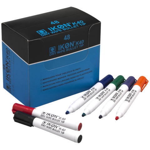 Drywipe Whiteboard Markers Assorted Colours Bullet tip