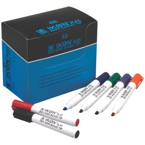 Drywipe Whiteboard Markers Assorted Colours Chisel tip