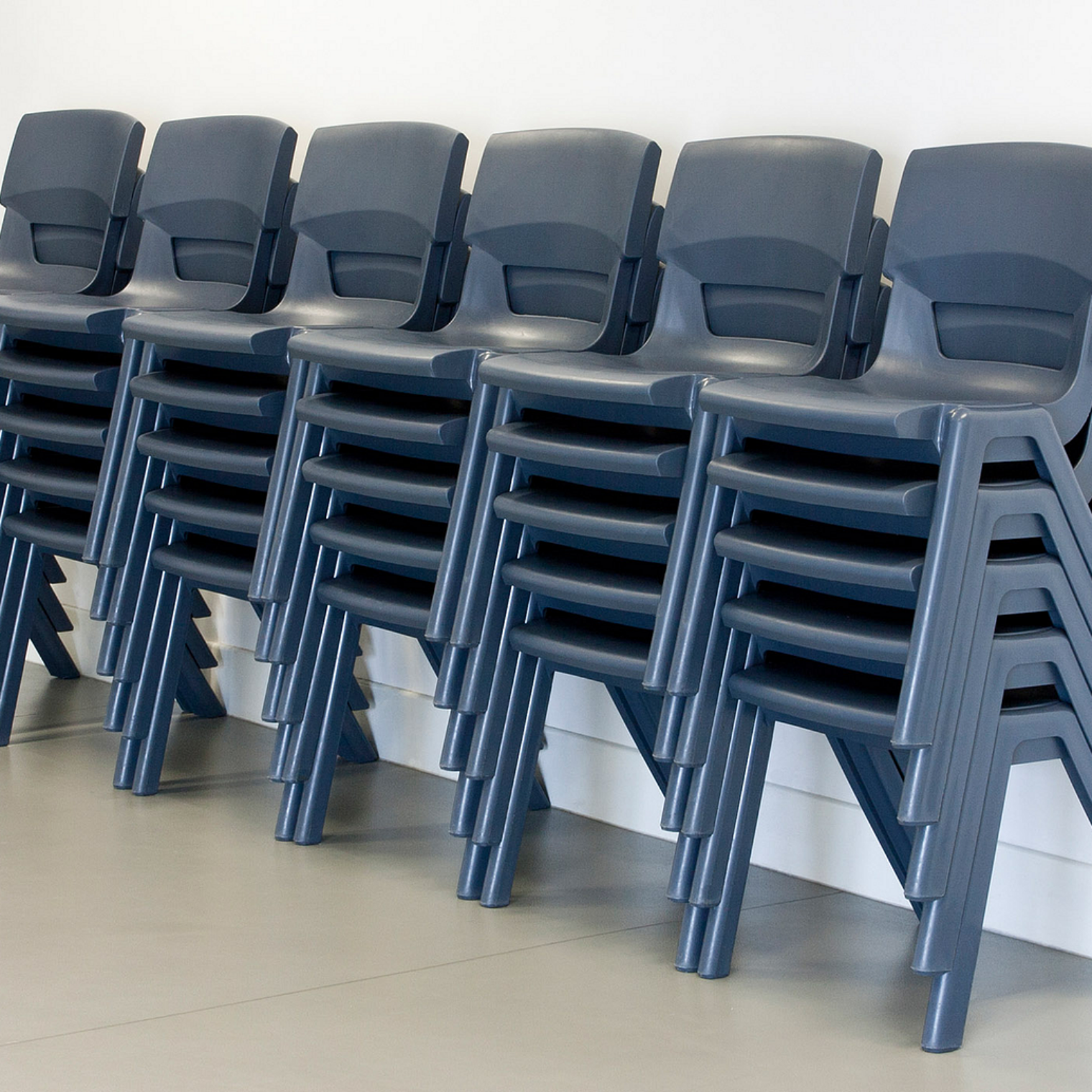 Mono Posture chairs in Slate Grey stacked