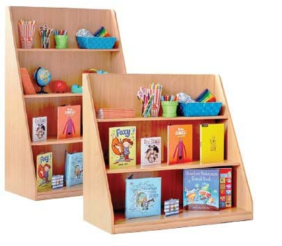 Straight shelf library unit