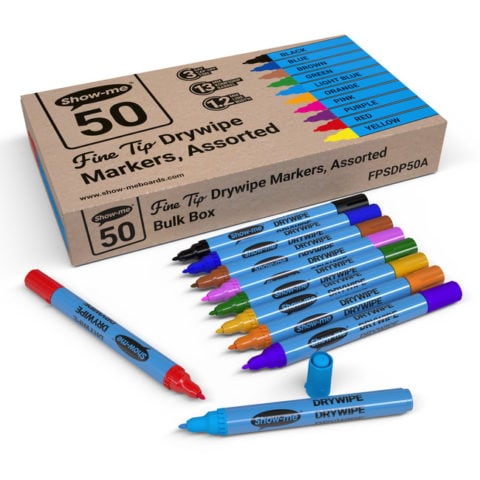 Show-me Fine tip coloured markers pack of 50