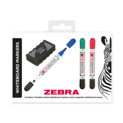 Zebra Double Ended Whiteboard Marker Set