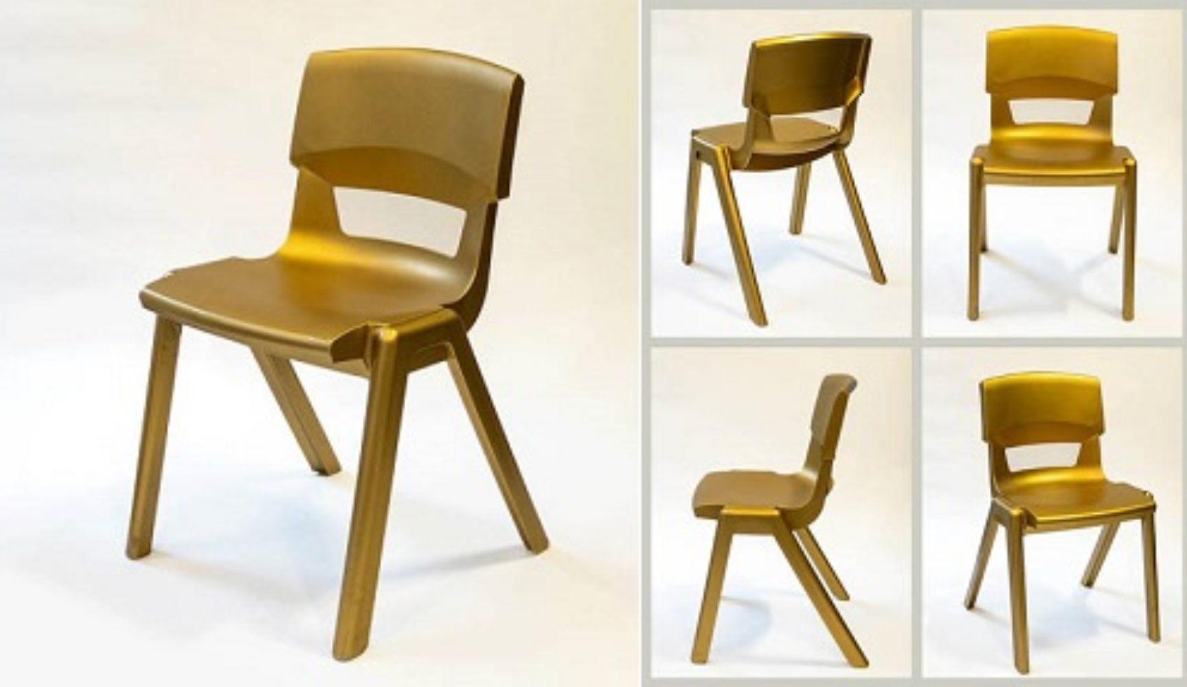 Five gold chairs