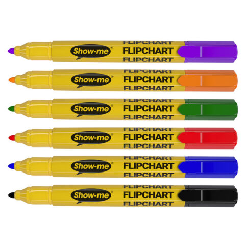 Show Me Flipchart Markers Assorted Colours 6 Pack