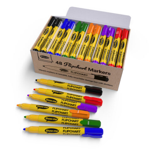 Show Me Flipchart Markers Assorted Colours pack 48