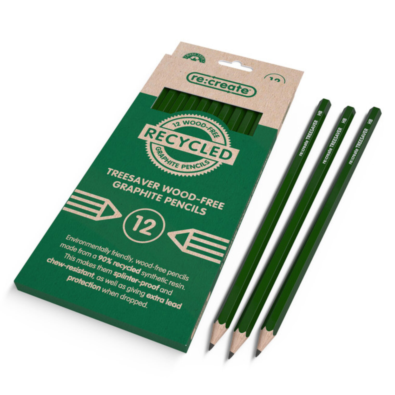 ReCreate recycled HB graphite pencils 12 pack