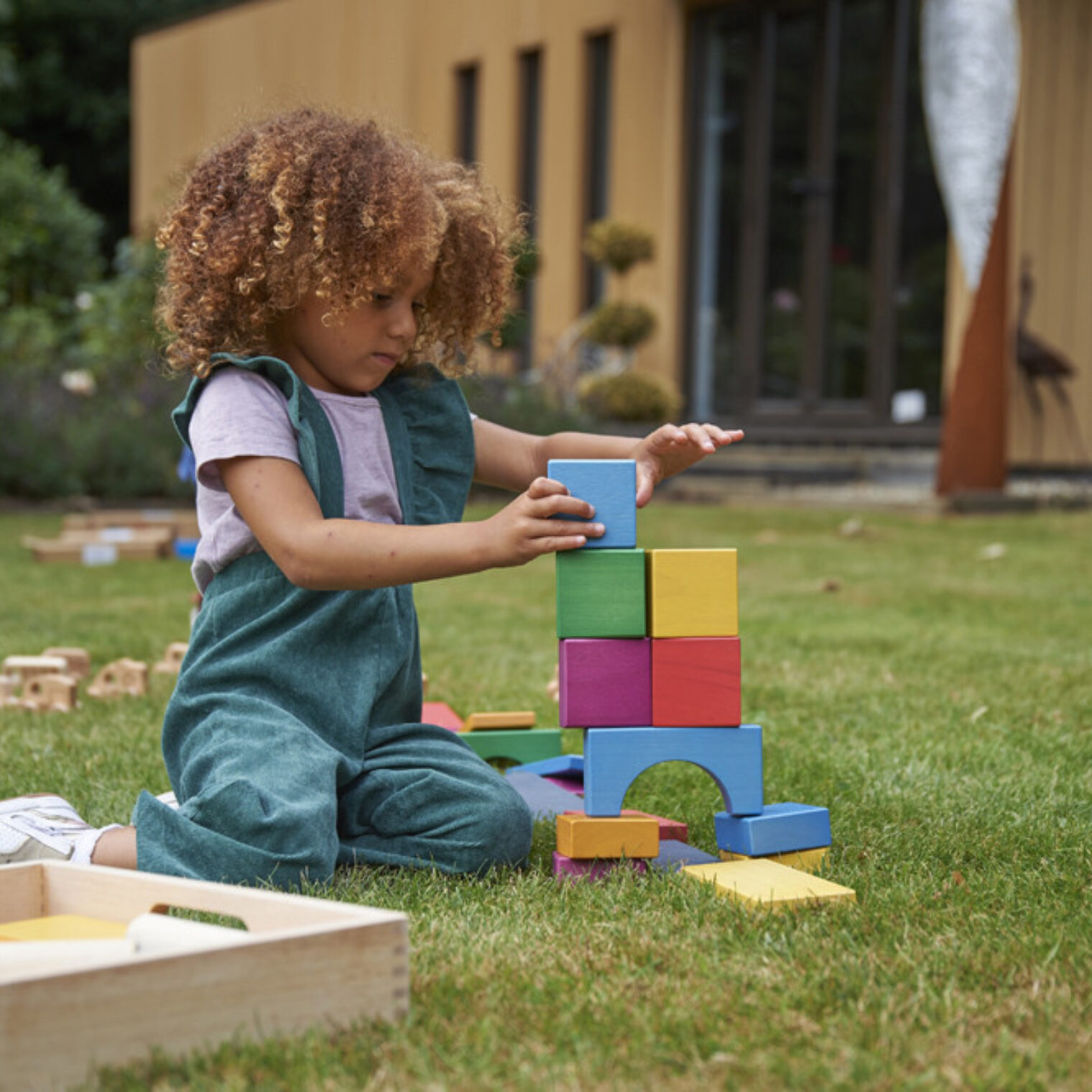 Rainbow Wooden Jumbo Block Set - Pk54