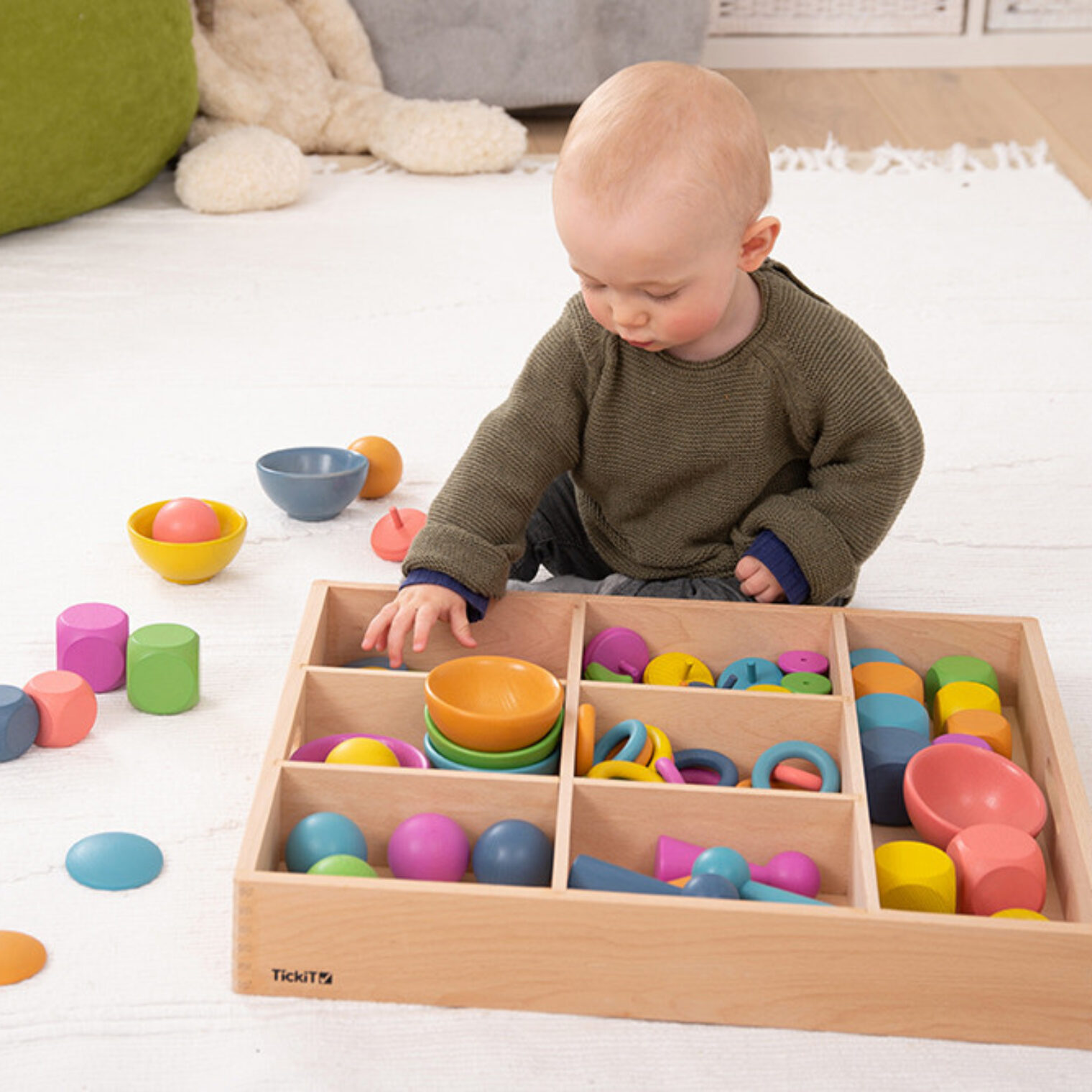 Wooden Sorting Tray 7 sections