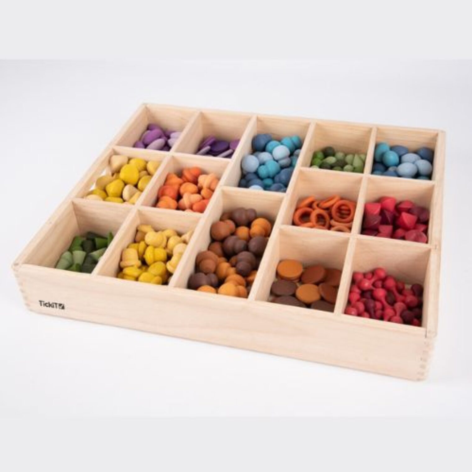 Wooden Sorting Tray - 14 Way