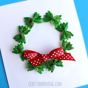 Pasta Wreath Christmas Craft